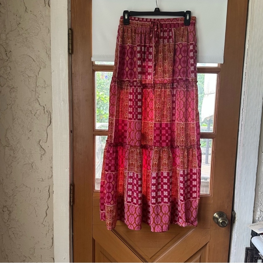 Elegant Pink Maxi Skirt